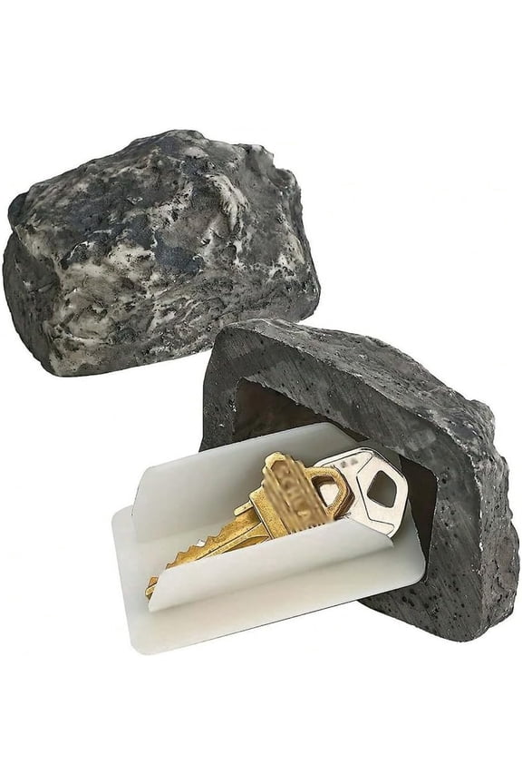 Hide a Key Decoration, 2 Pieces, Fake Rock, Weather Resistant, Garden Decoration, Black, 2 Count