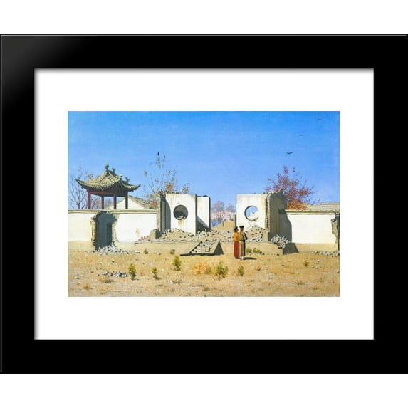 The ruins of the Chinese shrine. Ak-Kent 20x24 Framed Art Print by Vasily Vereshchagin