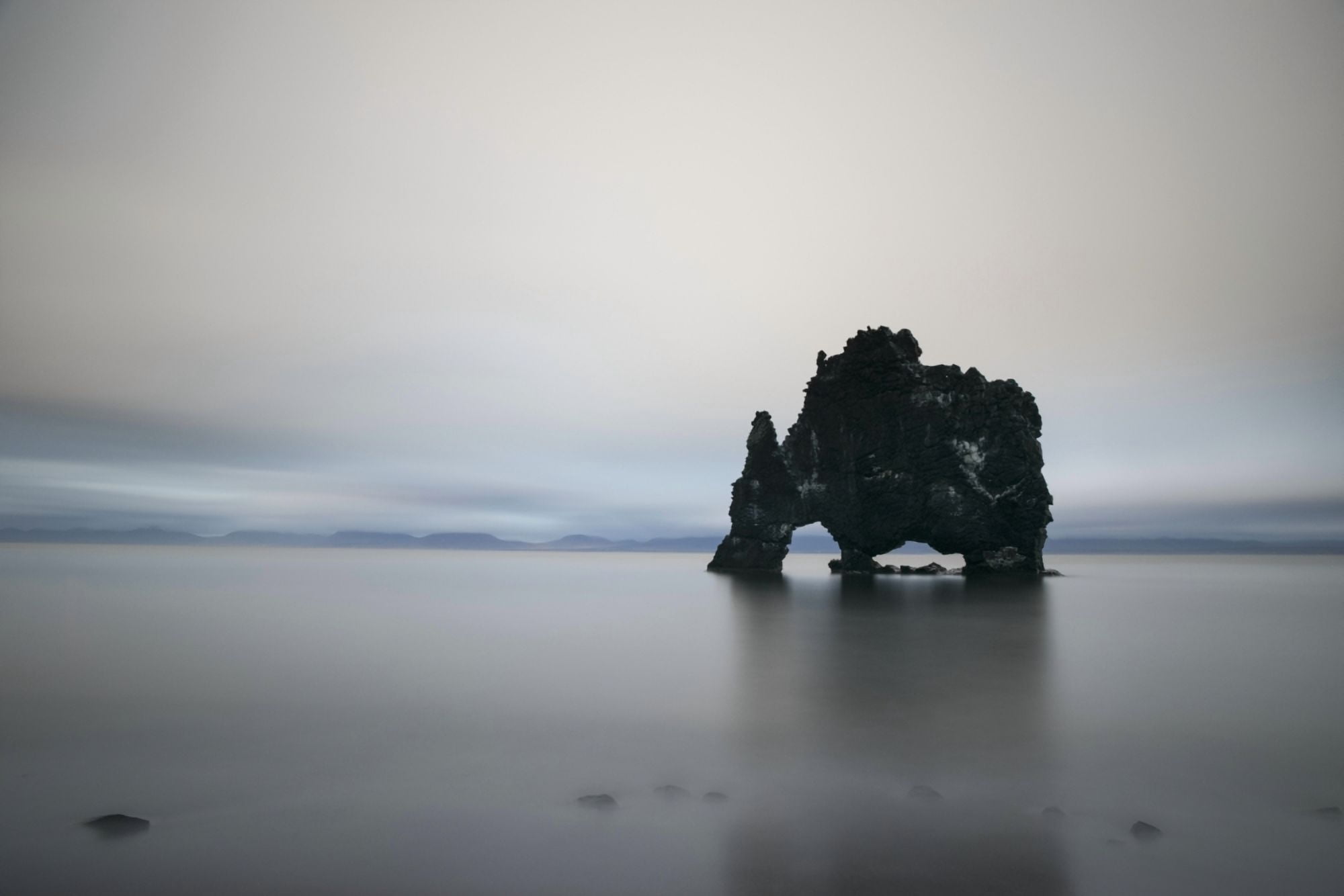 The sea stack known as Hvitserkur in Northern Iceland Iceland Canvas Art - Robert Postma Design Pics (38 x 24)