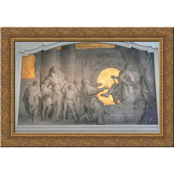 The seven Maccabee brothers are condemned to death by Antiochus IV 24x18 Gold Ornate Wood Framed Canvas Art by Giovanni Domenico Tiepolo