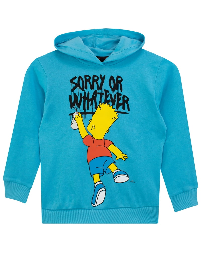 Boys' The Simpsons Bart Simpson Hoodie, Blue, Size 8, 'Sorry or