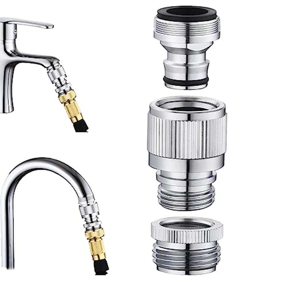 The sink faucet hose adapter is suitable sink faucet quick connector, GHT3/4 inch adapter