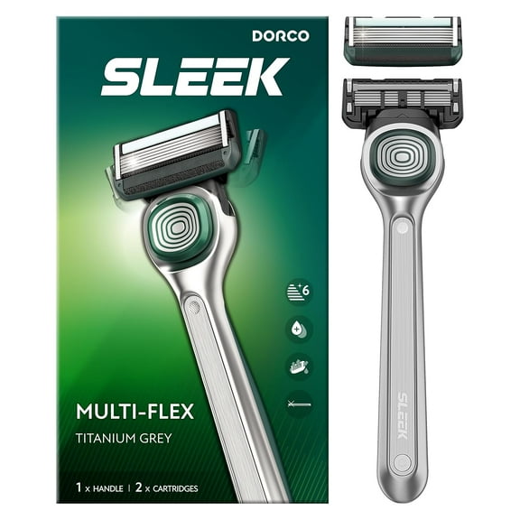 The six-blade razor system adopts multiple bending technology, a precise razor handle, and contains two blades