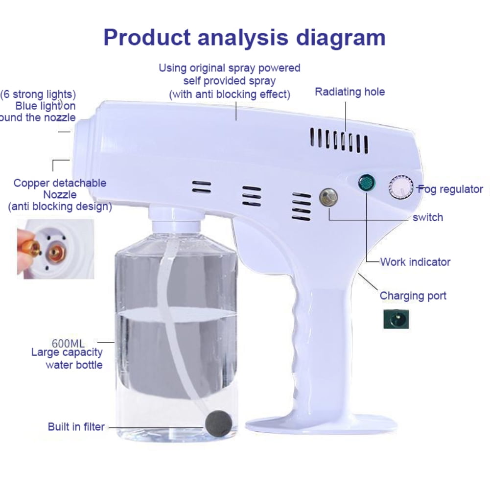 The sixth generation handheld Blu ray nano sterilizing gun, indoor hair spray, high pressure