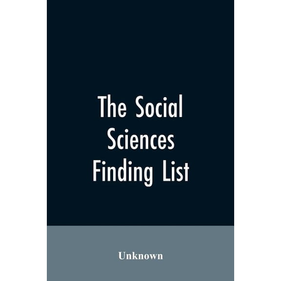 The social sciences; finding list, (Paperback)