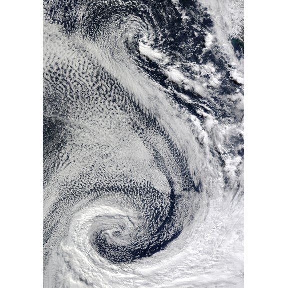 The sprawling S-shaped swirl is actually two cyclones that seem to be feeding on each other Canvas Art - Stocktrek Images (24 x 34)
