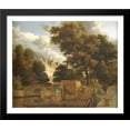 thumbnail image 1 of The stone bridge 34x28 Large Black Wood Framed Print Art by Adriaen van de Velde, 1 of 2
