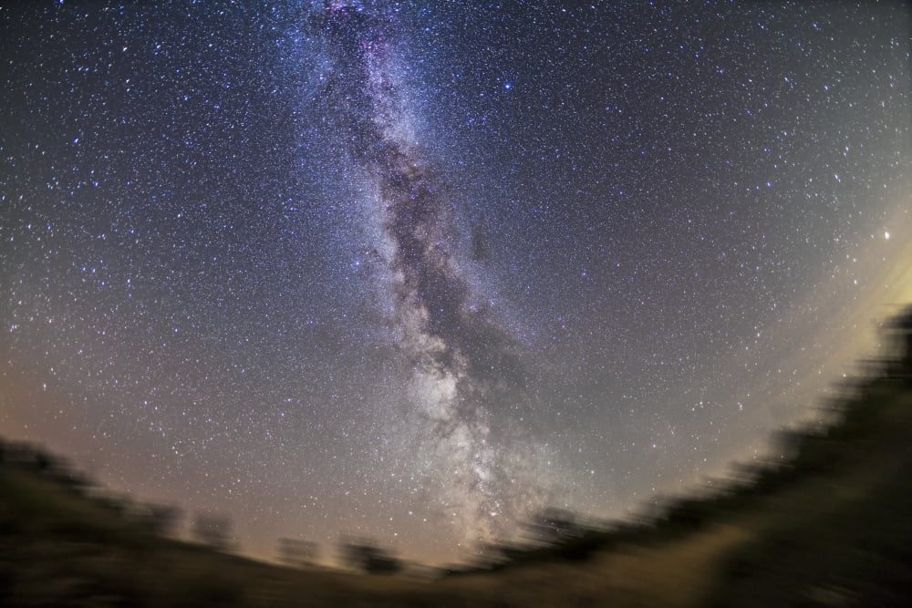 The summer Milky Way on a clear moonless evening in Alberta Canada Canvas Art - Alan DyerStocktrek Images (35 x 23)