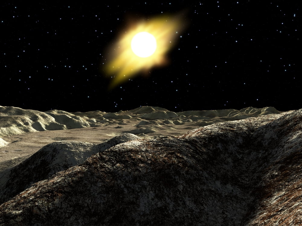 The sun seen from the surface of Mercury Canvas Art - Ron MillerStocktrek Images (33 x 25)