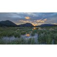 thumbnail image 1 of The sun sets and creates bands of light behind Toad Mountain near Annie Lake; Whitehorse Yukon Canada Print, 1 of 3