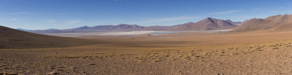 The surreal landscape of Bolivias Altiplano region near Uyuni Bolivia Canvas Art - Robert Postma Design Pics (30 x 7)
