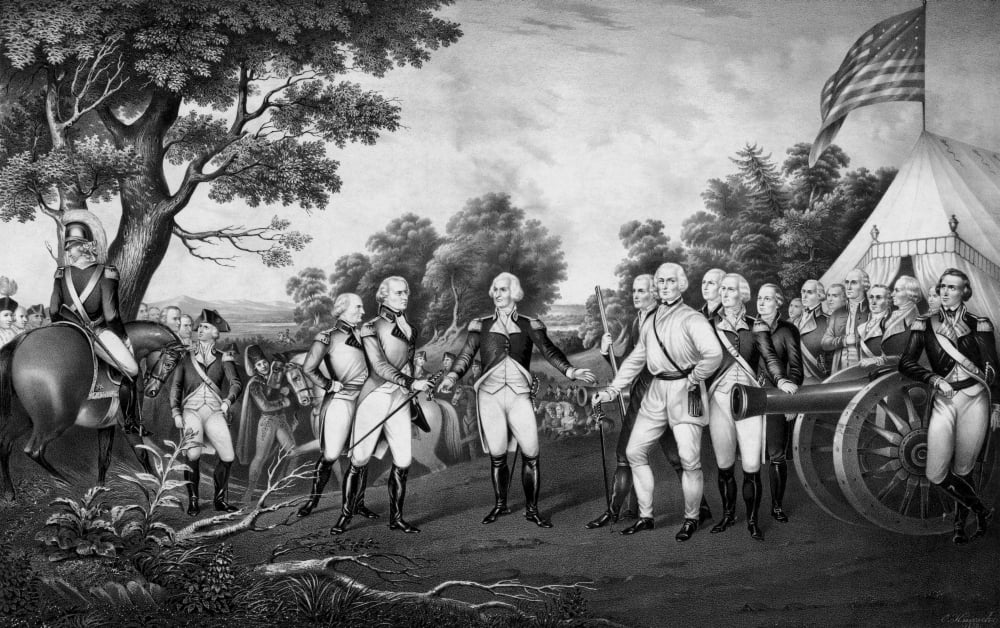 The surrender of British General John Burgoyne at Saratoga Canvas Art - John ParrotStocktrek Images (35 x 22)