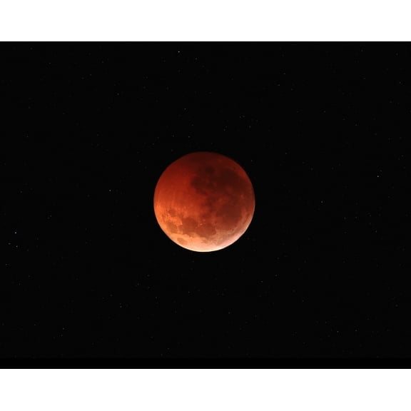 The totality phase of a lunar eclipse during the 2010 solstice Canvas Art - Luis ArgerichStocktrek Images (16 x 13)