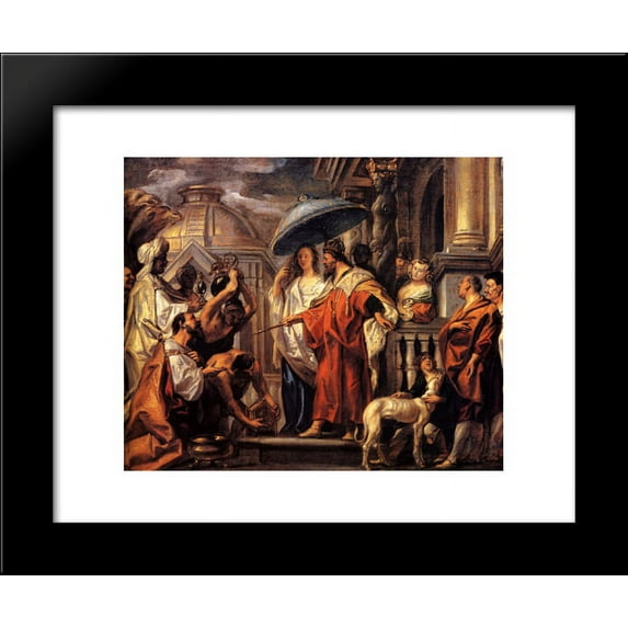 The tribute the Caliph Harun al-Rashid to Charlemagne 20x24 Framed Art Print by Jacob Jordaens