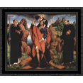thumbnail image 1 of The triptych of Willem Moreel, middle panel Saint Christopher with Saint Maurus of Glanfeuil and Saint Giles 24x20 Black Ornate Wood Framed Canvas Art by Memling, Hans, 1 of 2