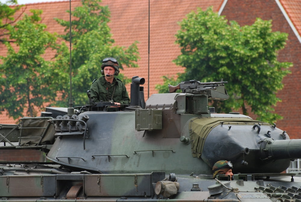 The turret of the Leopard 1A5 main battle tank used by the Belgian Army Canvas Art - Luc De JaegerStocktrek Images (17 x 12)