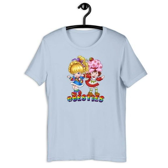 The unisex soft-style t-shirt, New Besties Rainbow Brite Black Unisex T-Shirt-TH30116