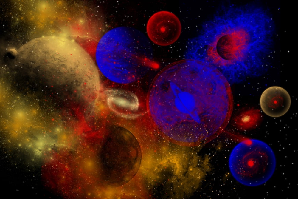 The universe and its wondrous colors and variety of stars and planets Canvas Art - Mark StevensonStocktrek Images (35 x 24)