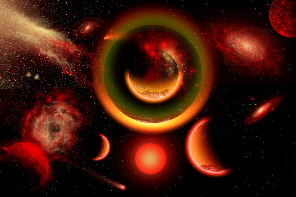 The universe is a place of intense color and beauty Canvas Art - Mark StevensonStocktrek Images (18 x 12)
