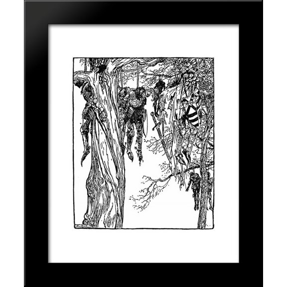 The victims of the Red Knight 20x24 Framed Art Print by Rackham, Arthur