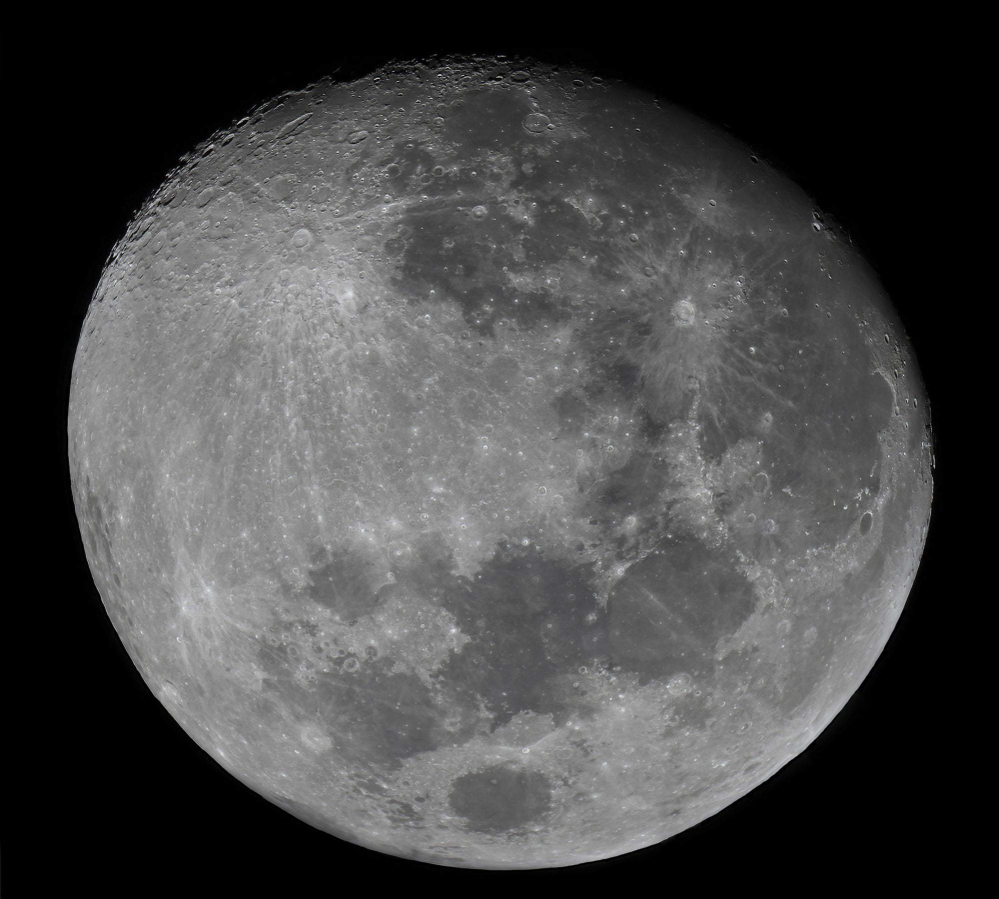 The waxing gibbous moon in a high resolution mosaic Canvas Art - Luis ArgerichStocktrek Images (30 x 27)