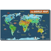 The world maps for kids wall poster large laminated 18x30 Young And Refined