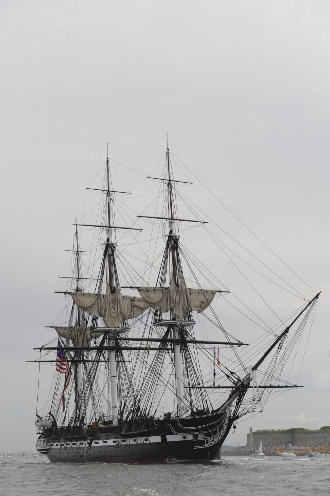 The worlds oldest commissioned warship USS Constitution Canvas Art - Stocktrek Images (23 x 34)