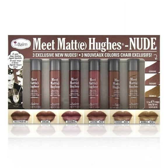 TheBalm Meet Matt(e) Hughes 6 Mini Long Lasting Liquid Lipsticks Kit  - Nude 6x1.2ml/0.04oz