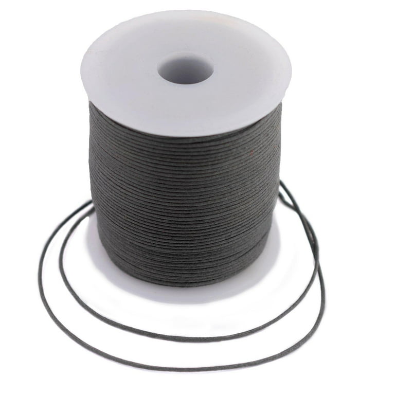 50 Meters Black Waxed Cotton Beading Cord 1.5mm Macrame Jewelry