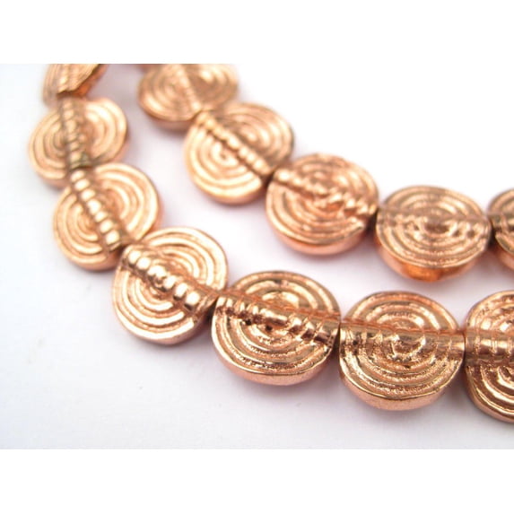 The Bead Chest Baule-Style Circular Copper Beads (12mm)