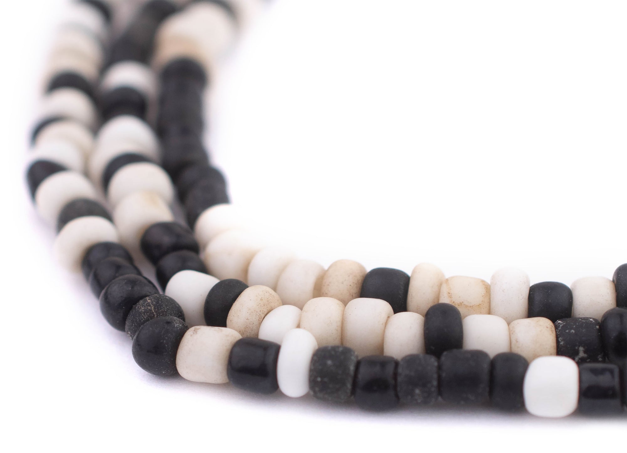 Java 42 Strand The Bead Chest Black & White Java Glass Seed Beads (4mm, 48
