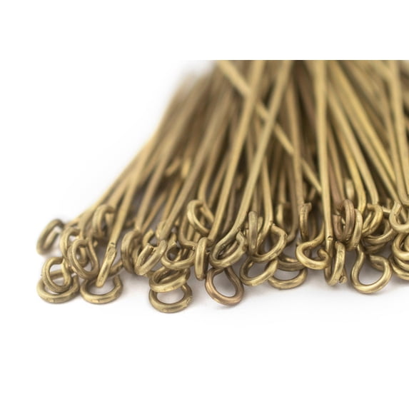 The Bead Chest Brass 21 Gauge 1.5 Inch Eye Pins (Approx 100 pieces)