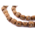 thumbnail image 1 of The Bead Chest Carved Eye Kenya Brown Bone Beads Small 9mm African Cylinder Large Hole 25 Inch Strand Handmade, 1 of 4