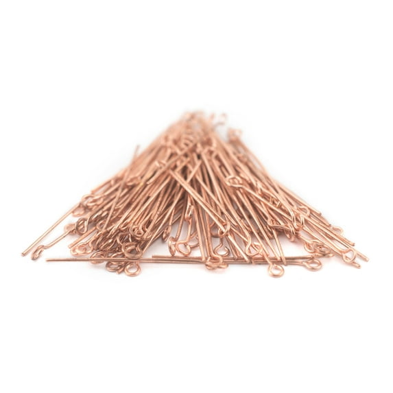 The Bead Chest Copper 21 Gauge 1.5 Inch Eye Pins (Approx 100 pieces)