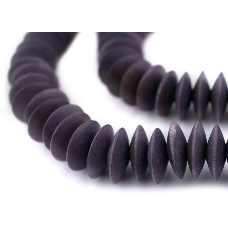 The Bead Chest Grey Saucer Natural Wood Beads (15mm): Organic Eco