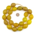 thumbnail image 1 of The Bead Chest Jumbo Yellow Tomato Beads 28x24mm Ethiopia African Oval Glass 28 - 30 Inch Strand Handmade, 1 of 3