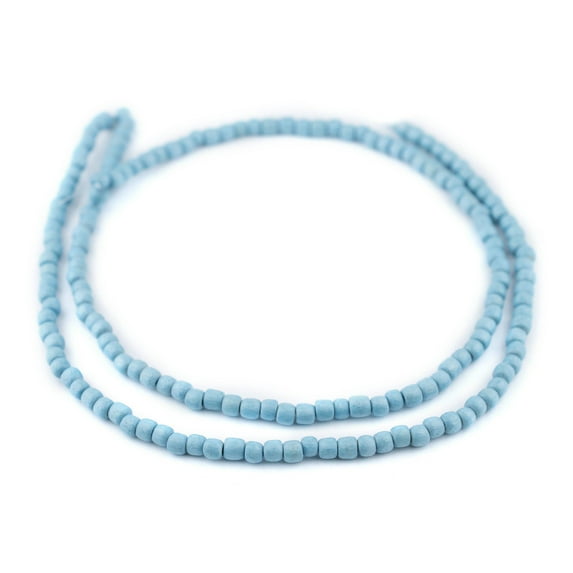 The Bead Chest Light Blue Nugget Natural Wood Beads (5mm): Organic Eco-Friendly Wooden Bead Strand for DIY Jewelry, Crafts, Necklace and Bracelet Making
