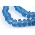 thumbnail image 1 of The Bead Chest Light Blue Rondelle Java Recycled Glass Beads 11mm Indonesia Sea Glass Disk Large Hole 23 Inch Strand Fair Trade, 1 of 3