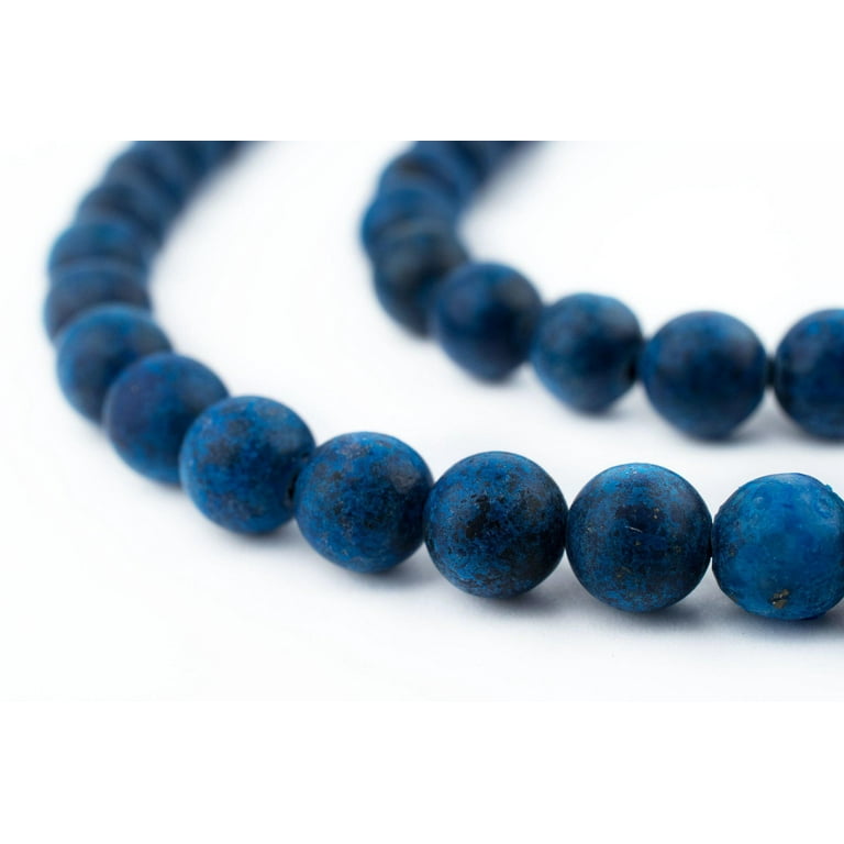 TheBeadChest Matte Round Lapis Lazuli Beads (8mm): Organic Gemstone Round  Spherical Energy Stone Healing Power Crystal for Jewelry Bracelet Mala  Necklace Making 