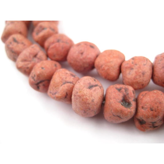 The Bead Chest Moroccan Pottery Beads, Red, Chunk: Genuine North African Berber Tribal Beads for DIY Jewelry Making and More
