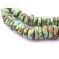 thumbnail image 1 of The Bead Chest Organic Green Fused Rondelle Recycled Glass Beads (11mm), 1 of 3