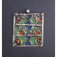 thumbnail image 1 of The Bead Chest Rectangular Enameled Berber Pendant (Large), 1 of 2