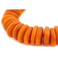 thumbnail image 1 of The Bead Chest Textured Moroccan Horn Beads 22mm Morocco African Orange Disk 16 Inch Strand Handmade, 1 of 4