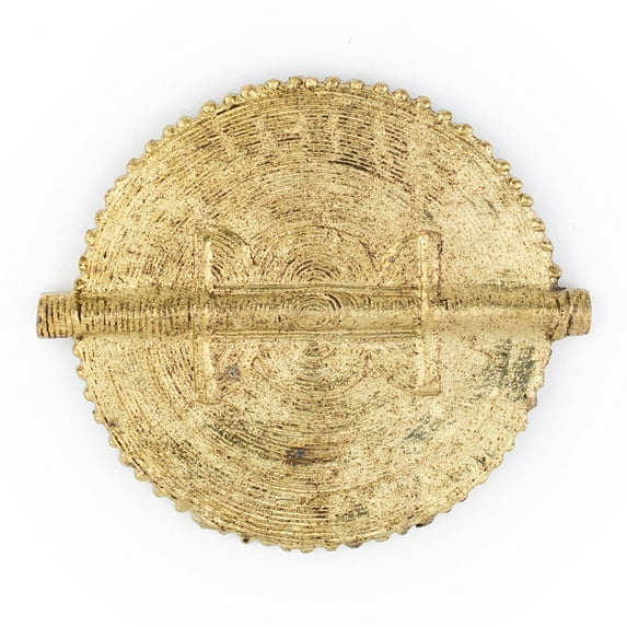 The Bead Chest Traditional Brass Sun Baule Bead Pendant (75x65mm): African Tribal Metal Pendant for DIY Jewelry and Necklace