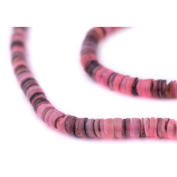The Bead Chest Tulip Pink Natural Shell Heishi Beads (5mm)