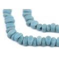 thumbnail image 1 of The Bead Chest Turquoise Blue Football-Shaped Java Glass Beads (4x10mm), 1 of 4