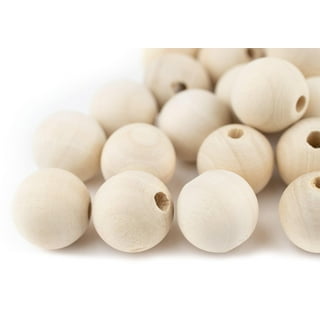 DEWIN Wood Beads - Unfinished Wood Beads, 20mm Natural Unfinished Round  Wooden Loose Beads Wood Beads for Crafts, Natural Unpainted Round Wooden  Beads