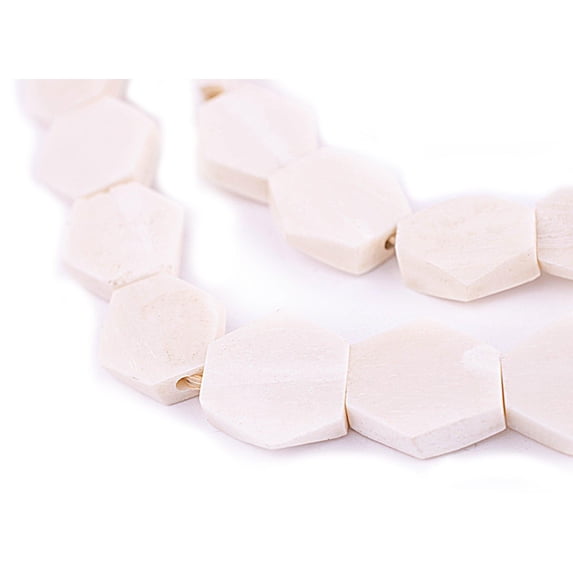 The Bead Chest White Kenya Bone Beads (Hexagon)