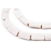 TheBeadChest White Kenya Bone Beads (Rectangular)