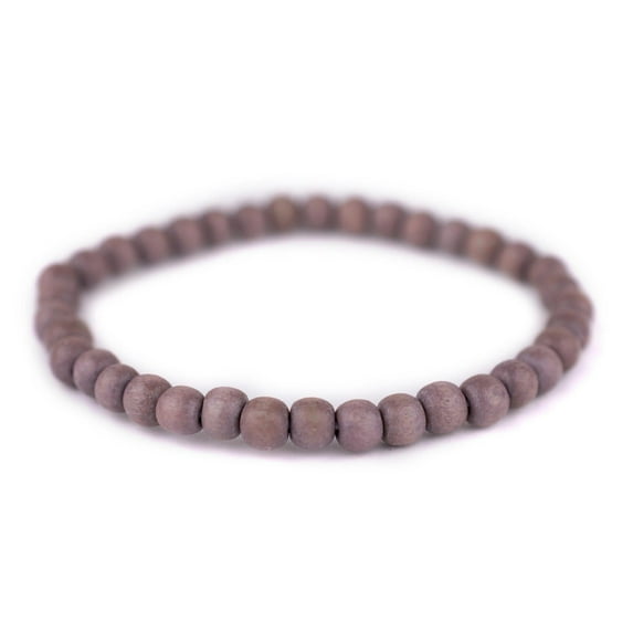 The Bead Chest Wood Stretch Bracelet, Brown - Stackable Beaded Jewelry, Unisex for Men & Women